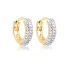 Brinco Argola Click Grande Com Zircônias Folheado A Ouro