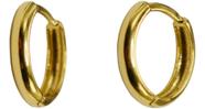 Brinco argola click lisa abaulada grande ouro 18k