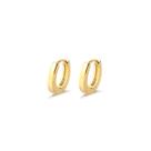 Brinco Argola Click Oval Lisa Pequena Folheado A Ouro