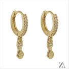Brinco Argola Click Punho com Detalhes em Micro Zircônia