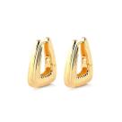 Brinco Argola Click Retangular Trabalhada Folheada A Ouro Brinco Argola Click Retangular Trabalhada Folheada A Ouro