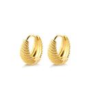 Brinco Argola Click Trabalhada Grande Folheado A Ouro