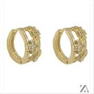Brinco Argola Click Três Cruz em Micro Zircônia Brinco Argola Click Três Cruz em Micro Zircônia