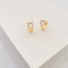Brinco Argola Click Zircônia Coração Banho Ouro 18k Delta Joias
