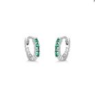 Brinco argola click zirconia verde joia de prata luxo exclusivo moverich
