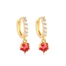 Brinco Argola Click Zirconias Cristal Estrelinha Rubi Brinco Argola Click Zirconias Cristal Estrelinha Rubi