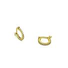 Brinco Argola com 32 Pedras Brancas Trava 7mm Ouro 18k K1 Brinco Argola com 32 Pedras Brancas Trava 7mm Ouro 18k K1