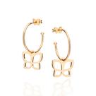 Brinco Argola Com Borboleta Banhado a Ouro Rommanel 527559 Cor:Dourado