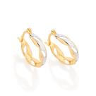 BRINCO ARGOLA COM LATERAIS ONDULADASE APLIQUE DE RHODIUM Brinco feminino folheado a ouro 18k joia antialérgica presente feminino para melher