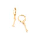 Brinco argola com letras folheado Letra i 526614 Rommanel Brinco argola com letras folheado Letra i 526614 Rommanel