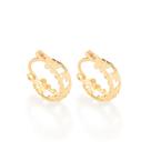 Brinco argola com luas e estrelas banhado a ouro 18k - tam.único 5233500000