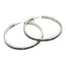 Brinco Argola Com Marcassitas Em Prata De Lei 40mm - 02835