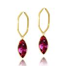 Brinco Argola Com Par de Pingentes Ouro 18k