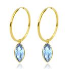 Brinco Argola Com Pingente Ouro 18k