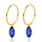 Brinco Argola Com Pingente Ouro 18k