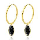 Brinco Argola Com Pingentes Em Ouro 18k 750