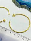 Brinco Argola com Trava para Pingete - Medida 50mm - Banho Ouro 2 Milésimos com Verniz - 1 Par