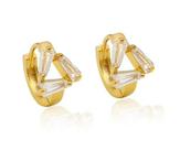Brinco argola com triângulo zircônia folheado a ouro 18k Brinco argola com triângulo zircônia folheado a ouro 18k