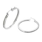 Brinco Argola Com Zircônias E Ródio 22mm - 11365