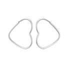 Brinco Argola Coração 2cm Fio Redondo em Prata 925 Italiana