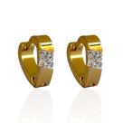 Brinco Argola Coração Com Zircônia Aço Inoxidável Dourado