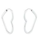 Brinco Argola Coração Em Prata 925 Delicado 3cm Fio Quadrado