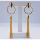 Brinco argola correntes banhado a ouro 18k