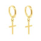 Brinco argola crucifixo ouro