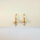 Brinco Argola de click com detalhes em Pedra Zircônia Banhado a Ouro 18k