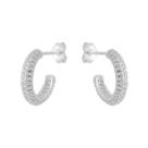 Brinco argola de prata 925 com pedras cravadas - prata 925