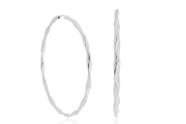 Brinco Argola de Prata 925 Redonda 4,5cm Fio Torcido Aberto