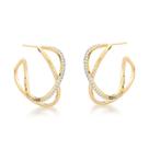 Brinco Argola dois fios entrelaçados Banhado a Ouro 18k