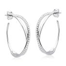 Brinco Argola Dupla Cravejada De Prata 925 Brinco Argola Dupla Cravejada De Prata 925