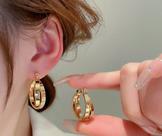 Brinco Argola Dupla Entrelaçada Dourado Banhado Ouro 18k