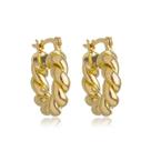 Brinco Argola Entrelaçada M Banhado Ouro 18k Semijoia Antialérgica