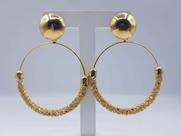 Brinco argola escamada banhada a ouro 18k