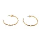 Brinco Argola Estilo Corrente Banho Ouro 18k