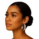 Brinco Argola Feminina Larga em Dourado e Prateado Luxo Brinco Argola Feminina Larga em Dourado e Prateado Luxo