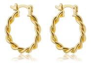 Brinco Argola Fio Torcido Pequeno Fernanda com Fecho Italiano banhado em ouro 18k Brinco Argola Fio Torcido Pequeno Fernanda com Fecho Italiano banhado em ouro 18k