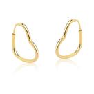 Brinco Argola Formato de Coração em Prata 925 Banho Ouro Brinco Argola Formato de Coração em Prata 925 Banho Ouro