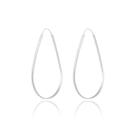Brinco Argola Gota Fio Redondo 35mm Prata Legitima 925