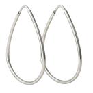 Brinco Argola Gota Fio Redondo 6cm Prata Legitima 925