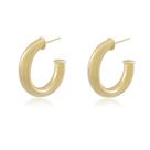 Brinco Argola Grande Tubo Semi joia Banhado Ouro 18k Brinco Argola Grande Tubo Semi joia Banhado Ouro 18k
