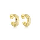 Brinco Argola Grossa Trabalhada Banhado a Ouro 18k