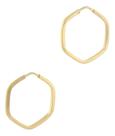 Brinco Argola Hexagonal Fio Quadrado 1.3 Ouro 18k 750