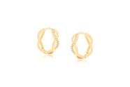 Brinco argola infinito com banho de ouro 18K e zircônias incolores