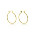 Brinco Argola Lisa Canudo 2mm Banhado a Ouro - Semijoia Fina