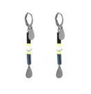 Brinco argola Liz cristal murano ródio negro