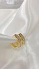 Brinco argola M. cravejada baguet zirconia banho ouro 18k