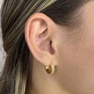 Brinco Argola Média com 3 Fileiras de Zircônia Banhado em Ouro 18k Brinco Argola Média com 3 Fileiras de Zircônia Banhado em Ouro 18k